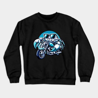 Cancer: Crab on the Motorbike Crewneck Sweatshirt